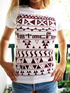 AZTEC T SHIRT womens xs native american retro 80s girls shirts tribal 