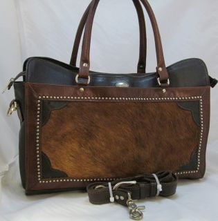 American West*Hair On Leather*Brief Case*with Shoulder Strap*