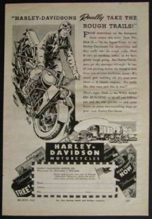 1945 Harley Davidson Motorcycles *Really Take the Rough Trails 