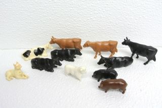 11 Piece O 027 Scale Cattle Cows Sheep Pigs Dog Animal Figures