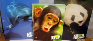 Animal Planet School Supplies 1 Chimp/Monkey Notebook + 2 Folders 
