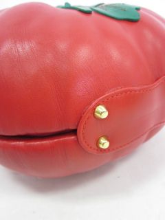 Andrea Pfister Red Leather Circle Tomato Handbag $395