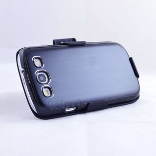 Black Aluminum Brushed Holster Combo Case for Samsung Galaxy s III 3 