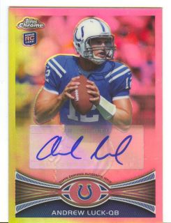 ANDREW LUCK 2012 TOPPS CHROME ROOKIE REFRACTOR AUTO VARIATION NM MINT 