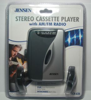 Jensen Stereo Cassette Player with AM FM Radio Headphones NEW