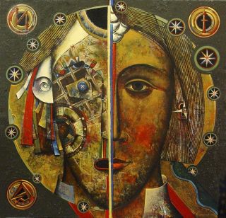 Cosmic theatre oil on canvas Andrei Gennadiev
