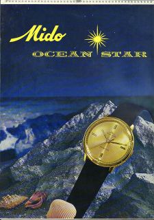 Mido Ocean Star Wrist Watch Advertising Calendar 1961