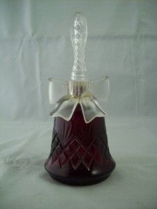 Vintage Avon Red Glass Crystalsong Bell Decanter