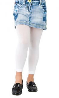 PAGEANT GIRLS FOOTLESS TIGHTS LEGGINS WHITE W LACE SIZE 7 10