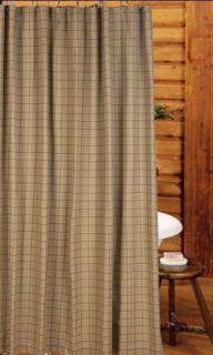 Kingston Check Fabric Bathroom Shower Curtain Checkered