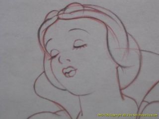   Studio Snow White Vintage Original Animation Drawing Red Pencil