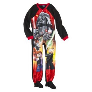 Star Wars Legos Boys Fleece Footed Sleeper Pajamas PJs Size 6 7 Small 
