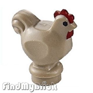 N125A Lego Farm Bird Animal Chicken Dark Tan 7189 New