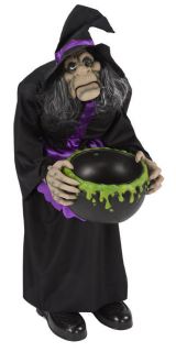 Animated 36 Witch Door Greeter Talking Candy Holder Bowl Dish 
