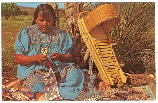 st Native American Indian APACHE BEAD Cradleboard BEADED 1960s PETLEY 