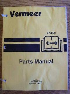 vermeer ensiler baler parts manual  10 00