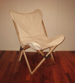   BUTTERFLY CHAIR Tripo Folding Wood Canvas Camp Chairs Accent