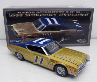 MARIO ANDRETTI AUTOGRAPHED 1968 BUNNELL MOTOR CO 11 MERCURY CYCLONE 1 