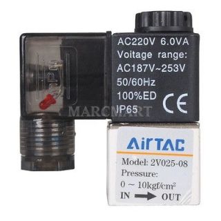 Direct Action AC 220V 2 Position 2 Way Solenoid Valve 40 Micron 