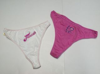70R NEW Girls SQV Thong Bikini Underwear White Pink 10/12 14/16 NWT