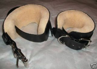 NEW LEATHER ANKLE CUFFS WITH HEAVY FLEECE LINING HAND CRAFTED IN THE 
