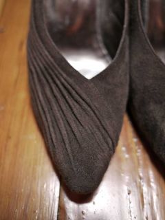 Vtg 80s Anne Klein Rouched Suede Italy Pumps 8 5 N 39