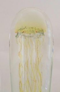 Satava Glass Jellyfish Paperweight 7 1 2 Tall 2004