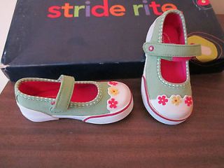 Stride Rite Toddler Girl Abigail MJ Mary Jane Light Green Pink Shoes 