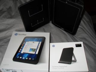HP TouchPad 32GB Android ICS CM9 WebOS Tablet Touchstone Charger WiFi 