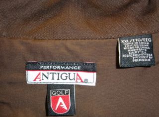Antigua Windshirt Golf Jacket Windbreaker Mens XXL Brown Copper New 