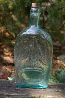OLD ANTIQUE WHISKEY BOTTLE FLASK DOUBLE EAGLE CUNNINGHAM PITTSBURGH 