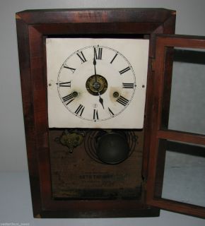 Antique Seth Thomas Mantel Shelf Key Wind Alarm Clock