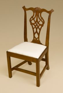    Chair Tiger Maple Wood Antique style Dining Chair Furniture