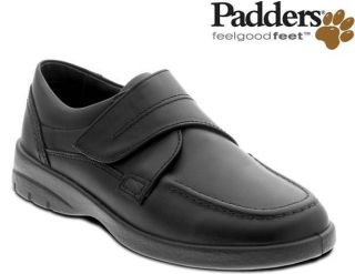 New Padders Mens Extra Wide Velcro Shoes Black Brown Sizes 6   13