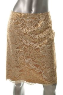 Anne Klein New York New Gold Lace A Line Skirt Sale 14