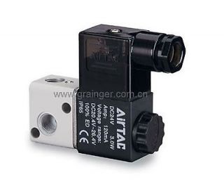   12V DC 3Port 2Pos 1/4 BSP Normally Closed Solenoid Air Valve Coil LED