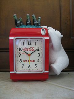 coca cola polar bear bank alarm clock 