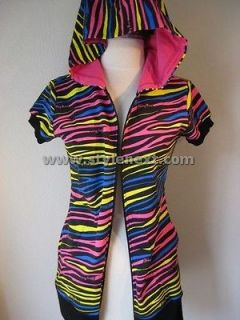 abbey dawn zebra short sleeve hoodie mixed color 128 more