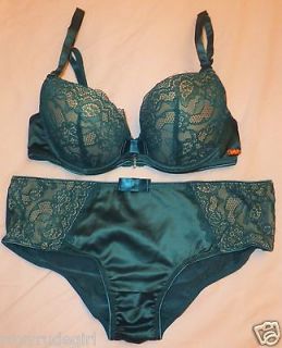 PRIMARK Lace Plunge Bra SET Sultry Satin Push Up Knickers Hipster 