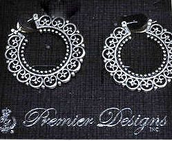 Premier Designs Addison Earrings Jewelry Filigree Scroll Style Hoops 