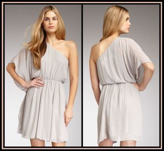 Alice+Olivia Side Draped Dress M Medium 6 8 NWT $330 Blouson Gray 