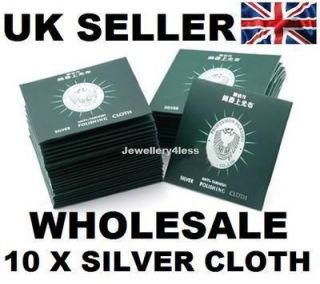 10 x Pack Silver Jewellery Polishing Cleaner Cloth Anti Tarnish 8cm x 