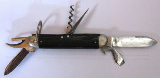 Vintage Black Ka Bar Pocket Knife Pocketknife 6 Tools
