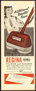1950 Vintage Ad for Regina Floor Polisher and Scrubber