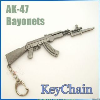   Game anime MINIATURE Bayonets AK47 Rifle Gun Model KeyChain Ring Gift