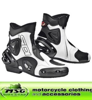 Sidi Apex Short Sports Motorcycle Boots Black White 46 11 Motorbike 