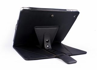   Luv Tri Axis Genuine Leather Case Cover for Apple iPad 2 Black