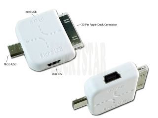 Dual Mini USB to Micro USB for iPhone 4 3GS Adapter A14