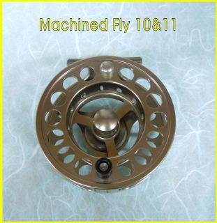 Machined Large Arbour 10 11 Fly Reel Champagne Gold