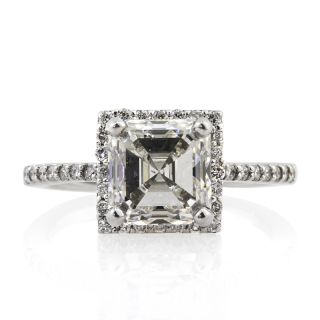 95ct Asscher Cut Diamond Engagement Ring and Anniversary Ring